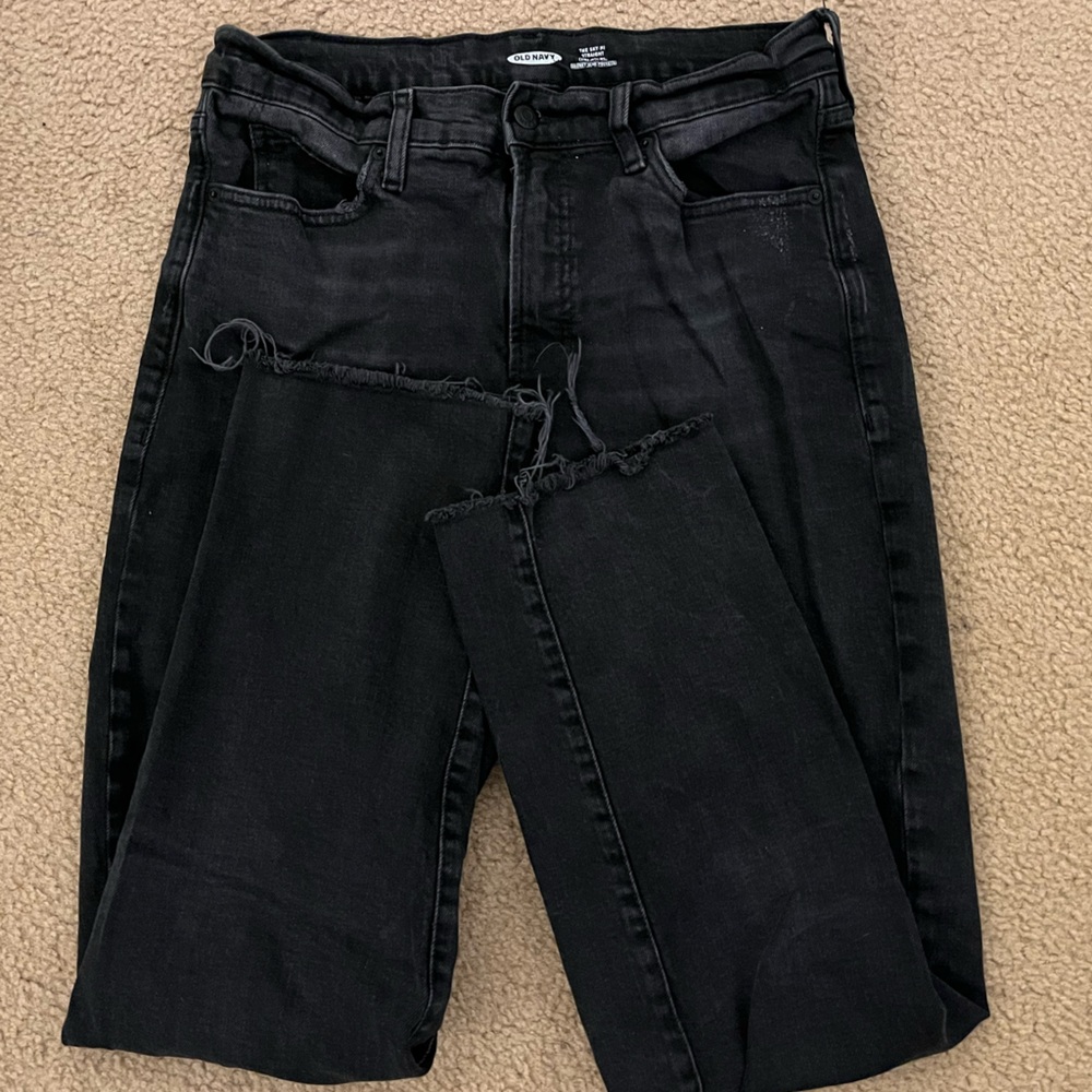 Old Navy High Waisted Straight Black Wash Jeans
